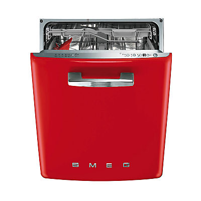 Smeg DI6FABRD Retro Integrated Dishwasher, Red Smeg DI6FABRD Retro Integrated Dishwasher, Red